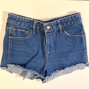 STRADIVARIUS HIGH WAIST DENIM JEAN SHORTS